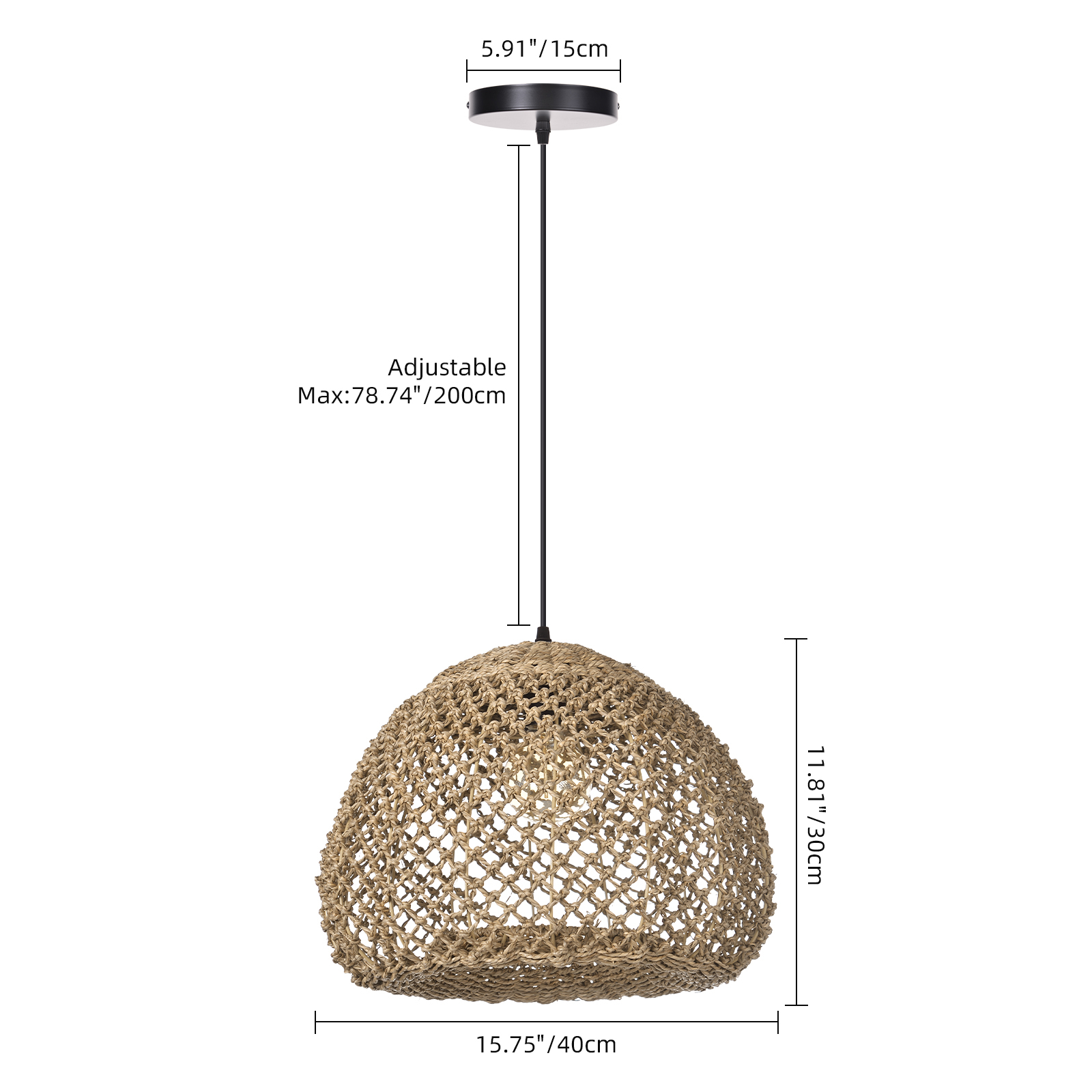 Coastal Rattan Pendant Light for Farmhouse Decor