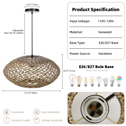 UFO Straw Pendant Light-labpiecesign