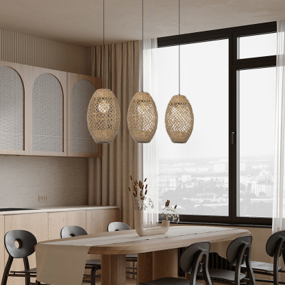Pastoral style hemp rope pendant light-labpiecesign