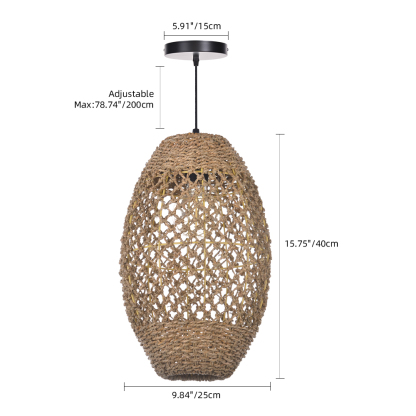 Pastoral style hemp rope pendant light-labpiecesign