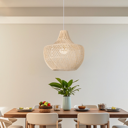 Handmade Woven Rattan Chandelier For Dining Table