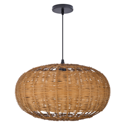 Mid Century Wicker Pendant Lamp-labpiecesign