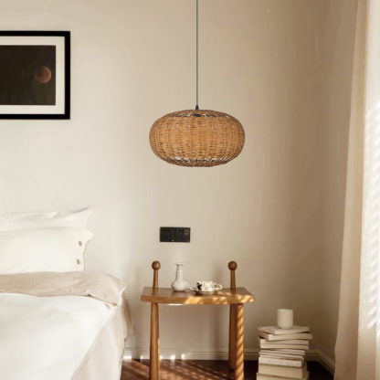 Mid Century Wicker Pendant Lamp-labpiecesign