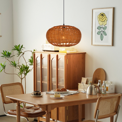 Mid Century Wicker Pendant Lamp-labpiecesign