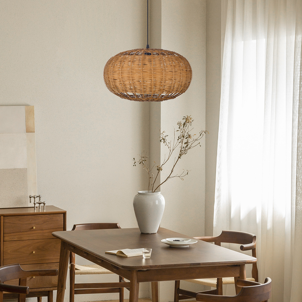 Mid Century Wicker Pendant Lamp-labpiecesign