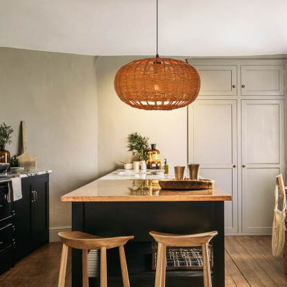 Mid Century Wicker Pendant Lamp-labpiecesign