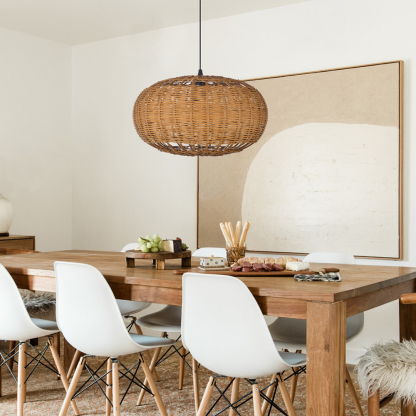 Mid Century Wicker Pendant Lamp-labpiecesign