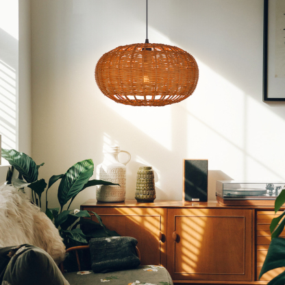 Mid Century Wicker Pendant Lamp-labpiecesign