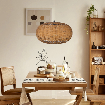 Mid Century Wicker Pendant Lamp-labpiecesign
