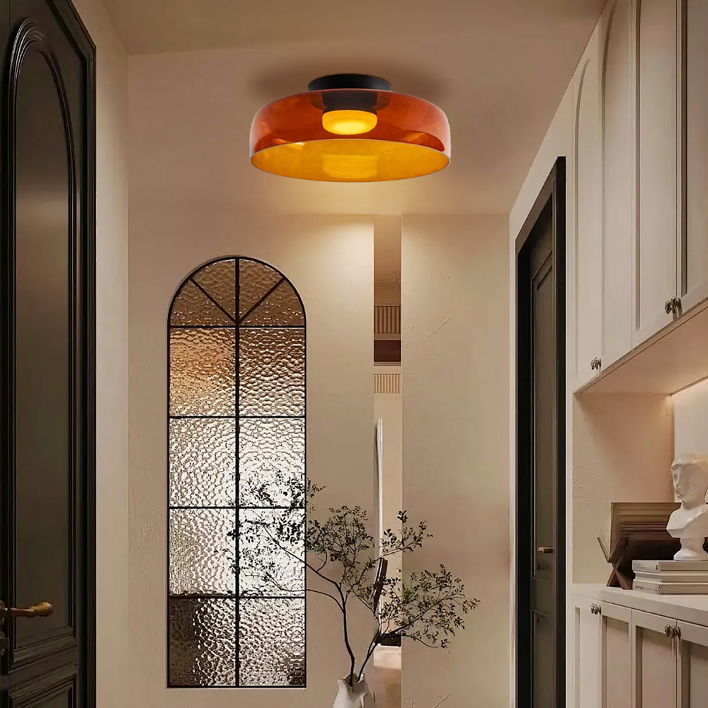Medieval Flush Mount Glass Ceiling Lamp Design