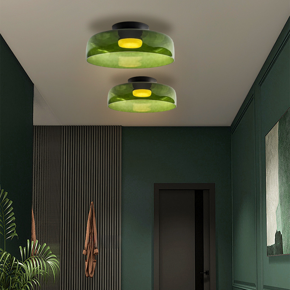 Medieval Flush Mount Glass Ceiling Lamp Design
