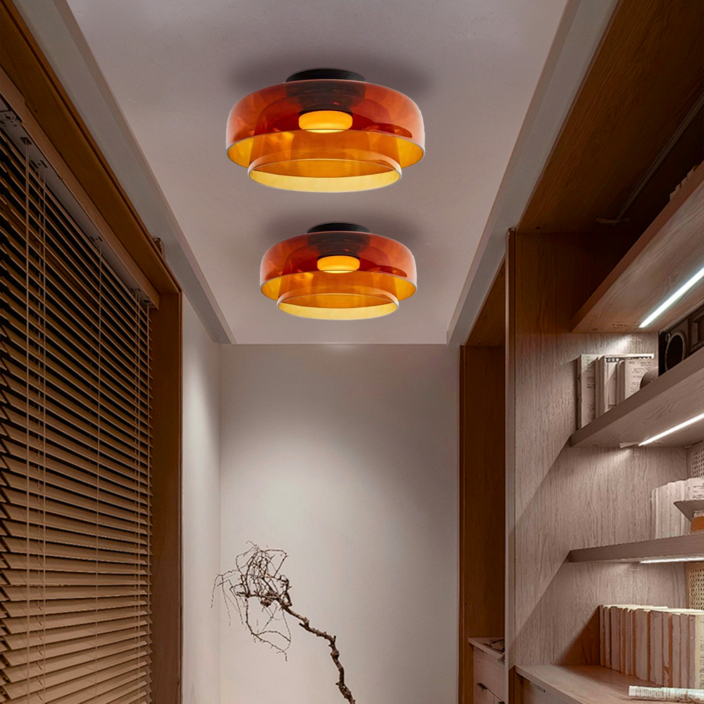 Medieval Flush Mount Glass Ceiling Lamp Design