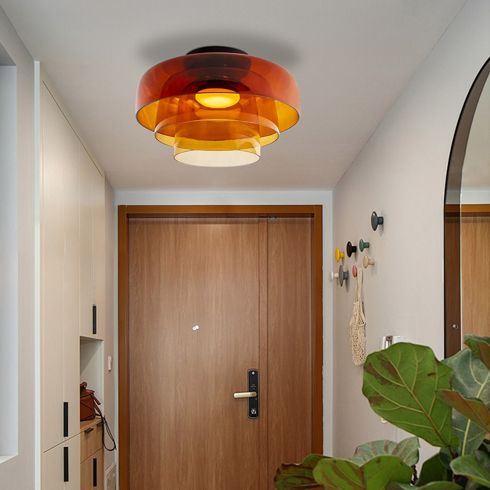 Medieval Flush Mount Glass Ceiling Lamp Design