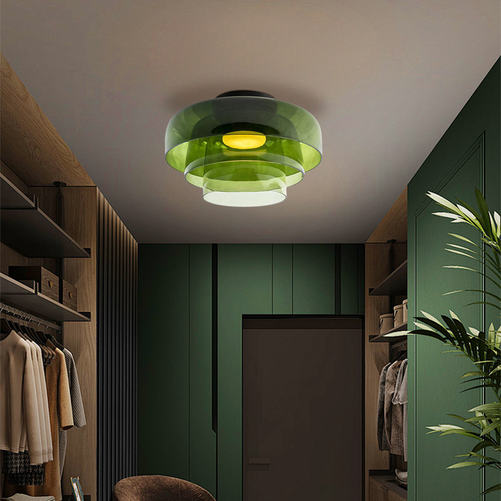 Medieval Flush Mount Glass Ceiling Lamp Design