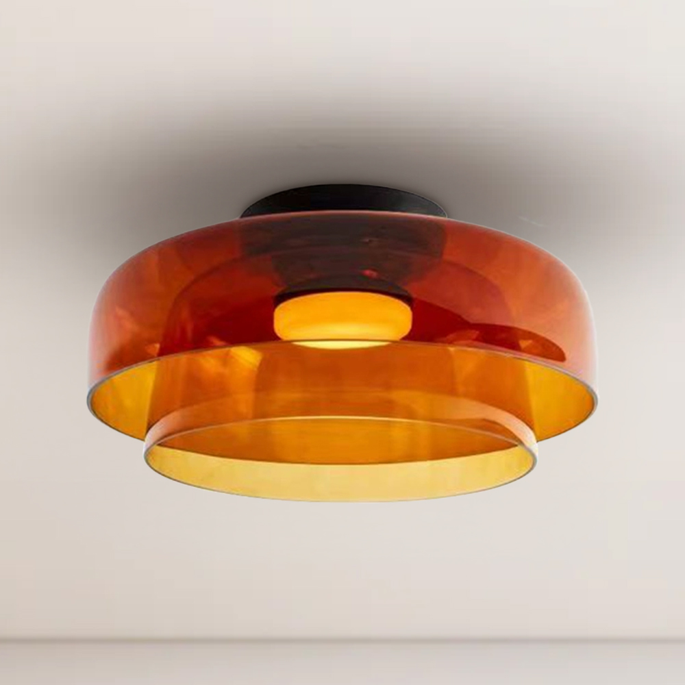 Medieval Flush Mount Glass Ceiling Lamp Design