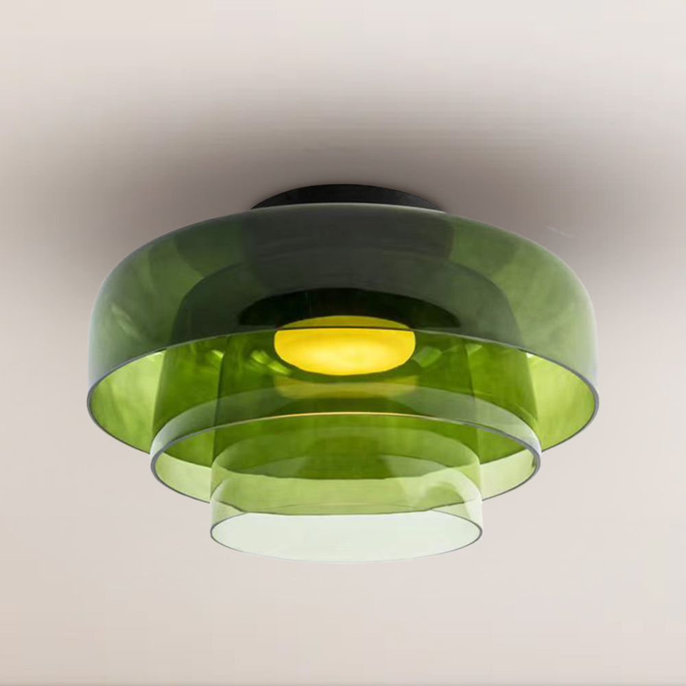 Medieval Flush Mount Glass Ceiling Lamp Design