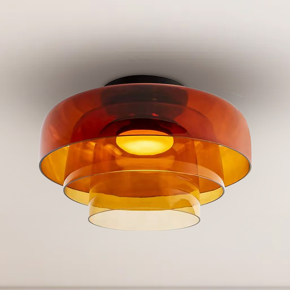Medieval Flush Mount Glass Ceiling Lamp Design