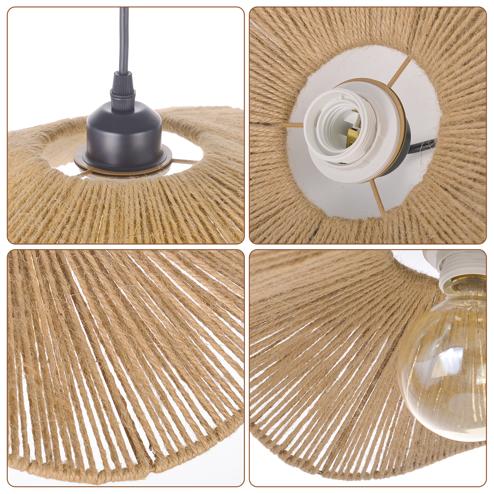 Handcrafted Hemp Rope Pendant Light for Kitchen Island