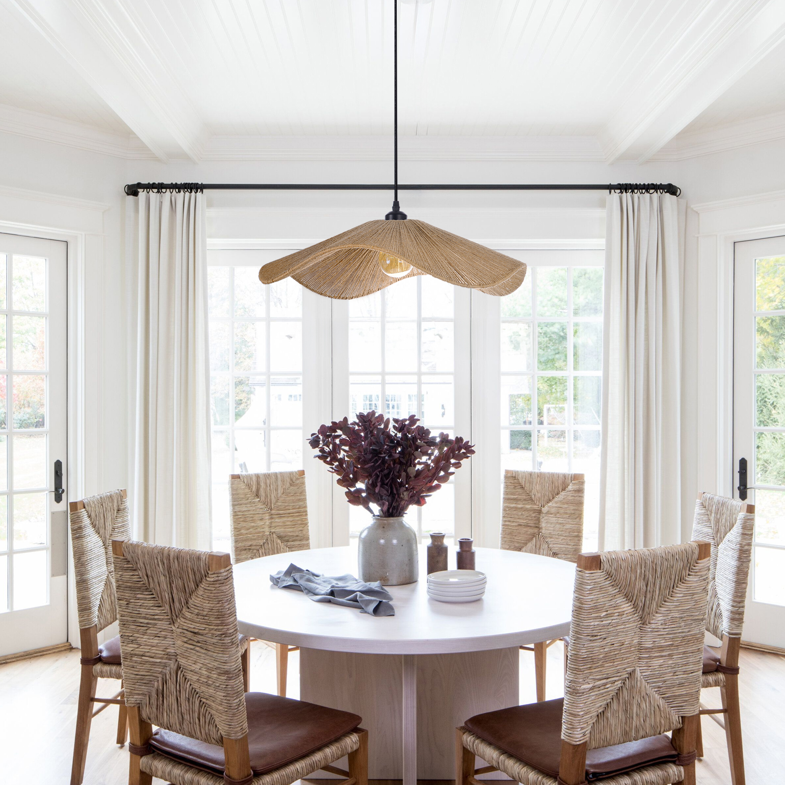 Handcrafted Hemp Rope Pendant Light for Kitchen Island