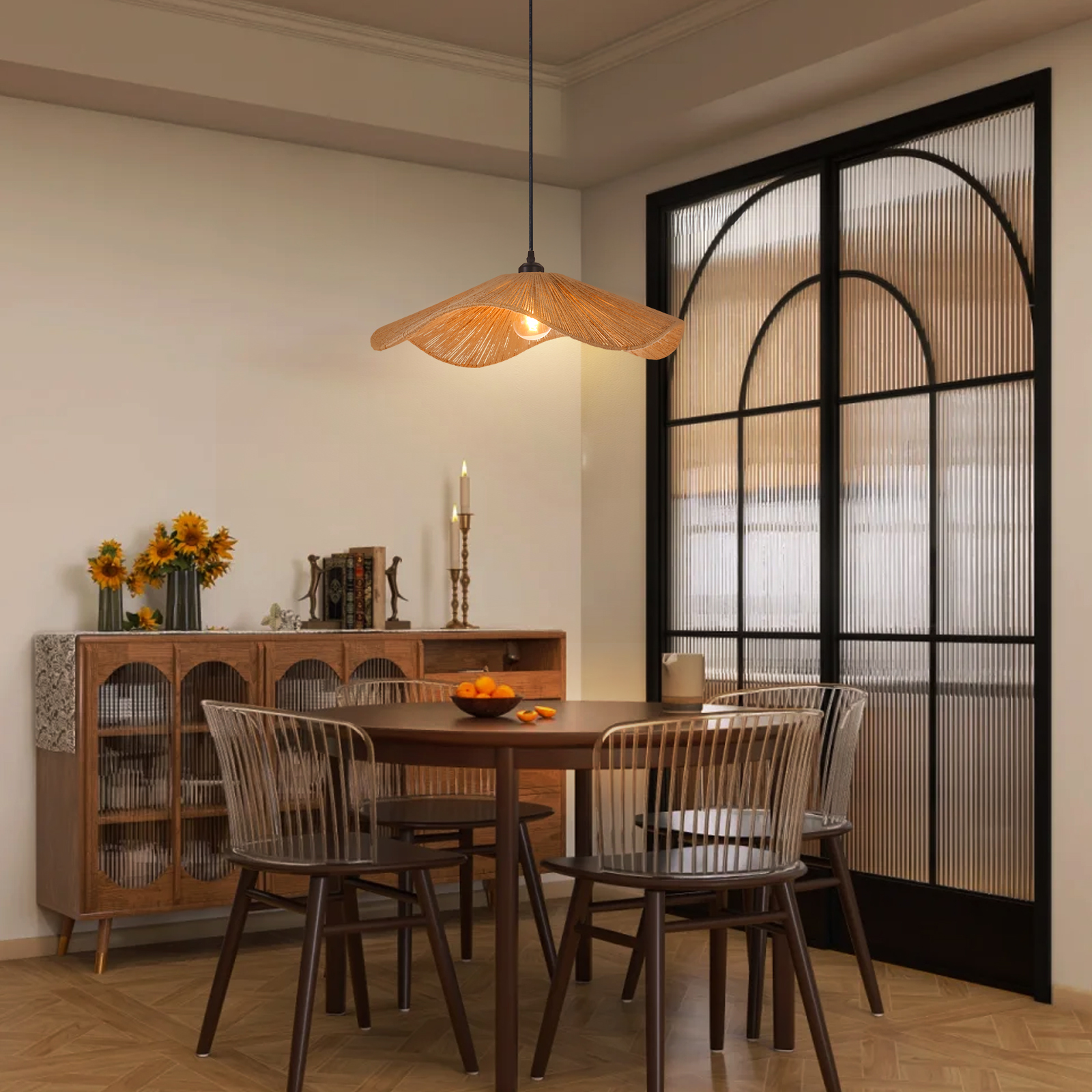 Handcrafted Hemp Rope Pendant Light for Kitchen Island