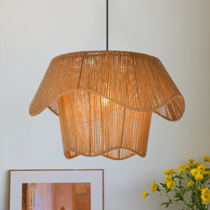Flower pot hemp rope pendant light-labpiecesign