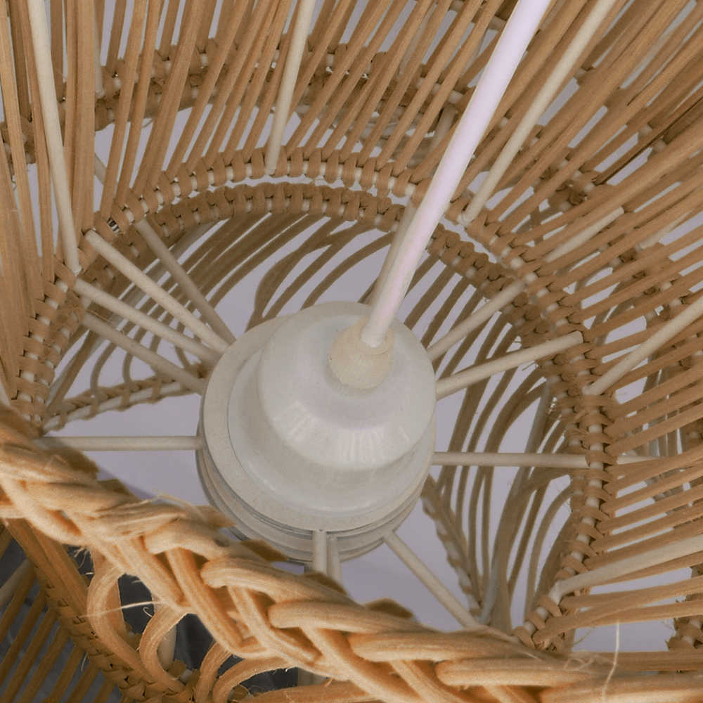 Vietnam Flower Rattan Pendant Light, Wicker Lampshade Chandelier