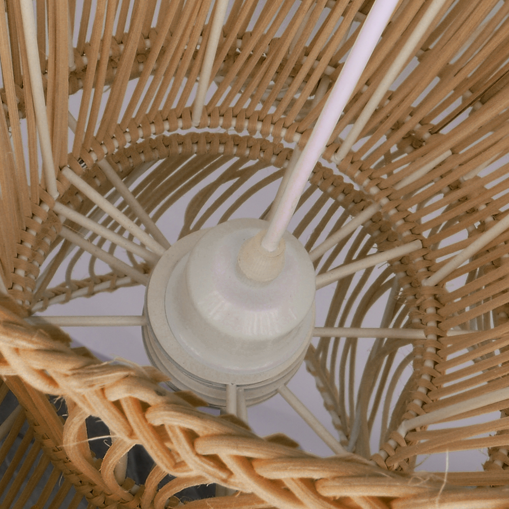 Vietnam Flower Rattan Pendant Light, Wicker Lampshade Chandelier