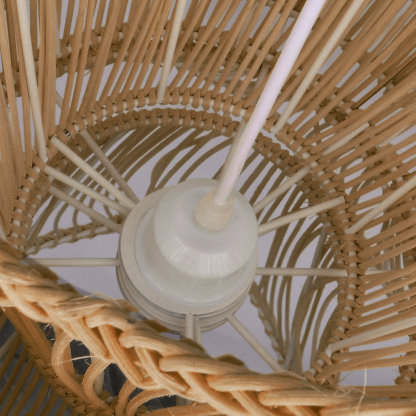 Vietnam Flower Rattan Pendant Light, Wicker Lampshade Chandelier