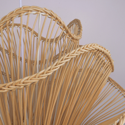 Vietnam Flower Rattan Pendant Light, Wicker Lampshade Chandelier