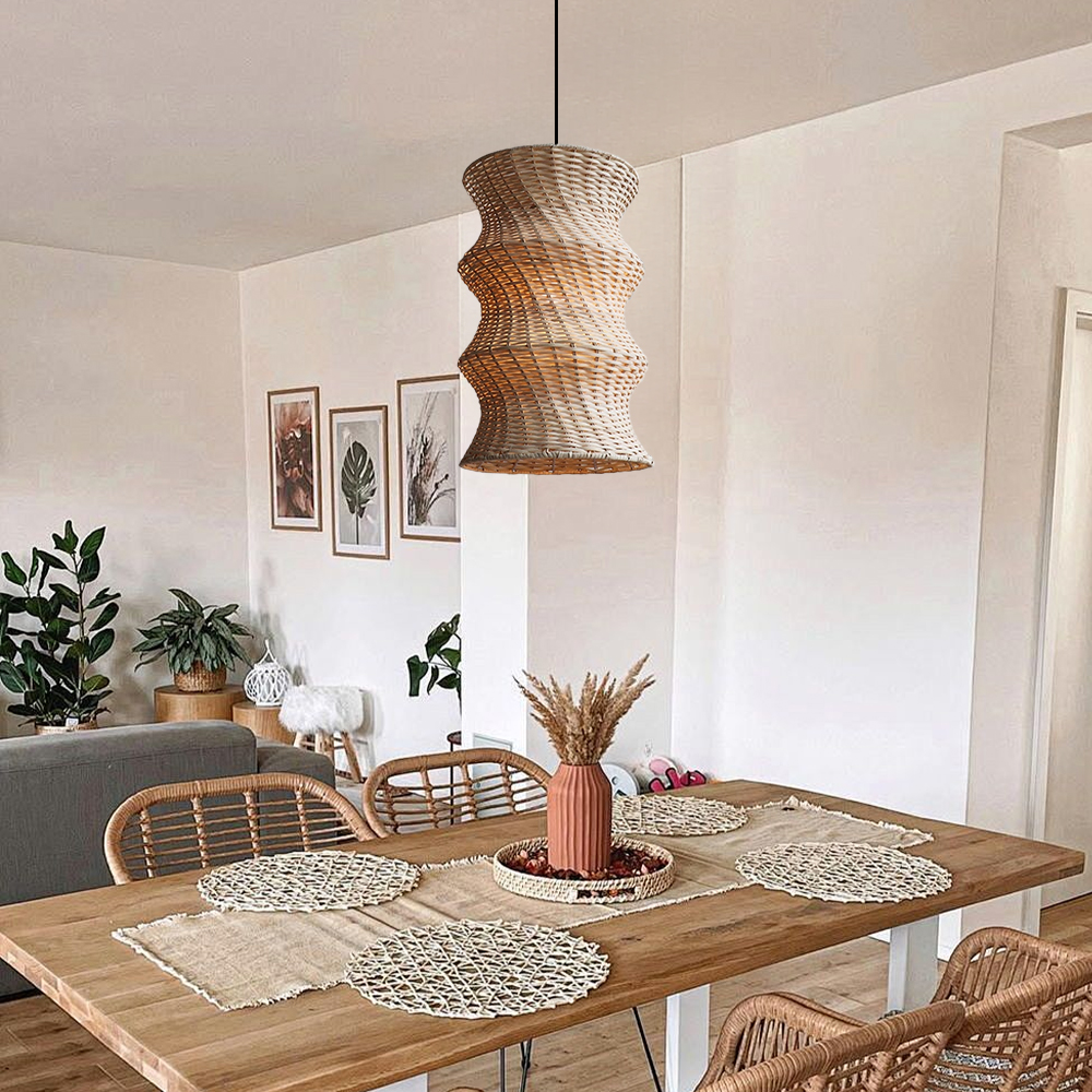 Japanese design wabi-sabi handmade creative style woven pendant light