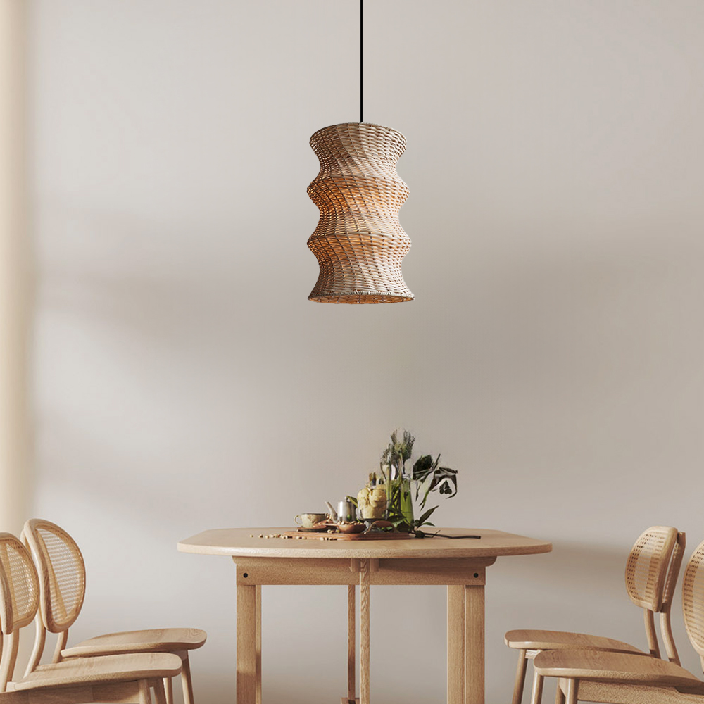Japanese design wabi-sabi handmade creative style woven pendant light