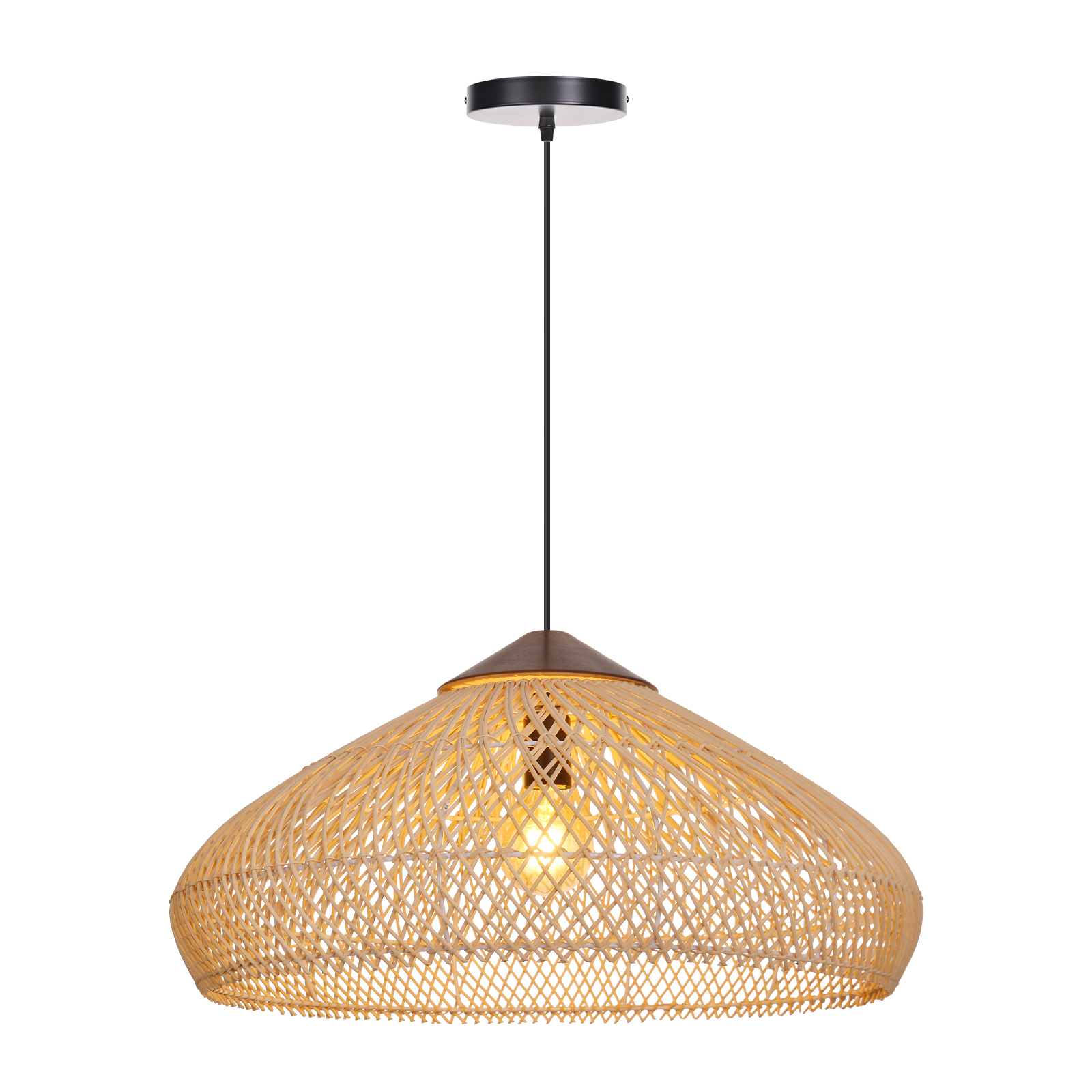 Handwoven Rattan Pendant Light | Boho Woven Chandelier