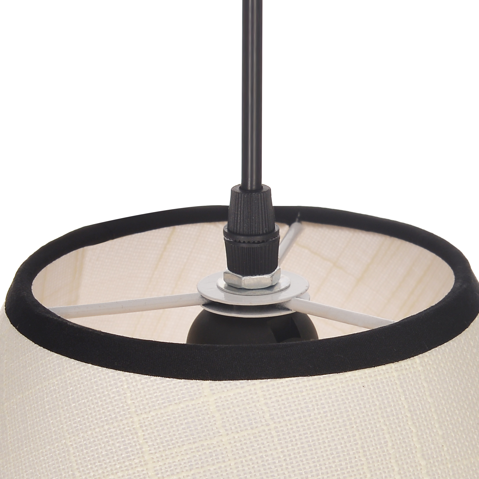 Japandi Linen Pendant Light - Modern Woven Rattan Drum Chandelier