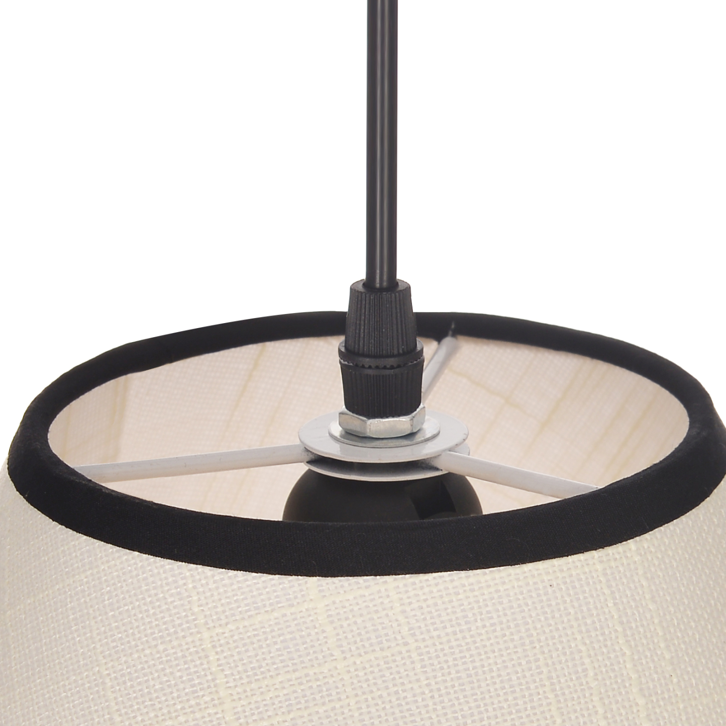 Japandi Linen Pendant Light - Modern Woven Rattan Drum Chandelier