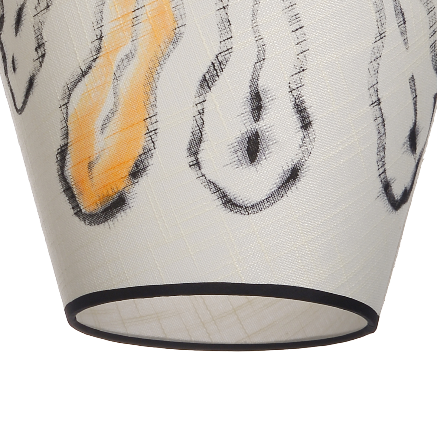 Modern Organic Two-Tone Fabric Pendant Light – Printed & Solid Shade
