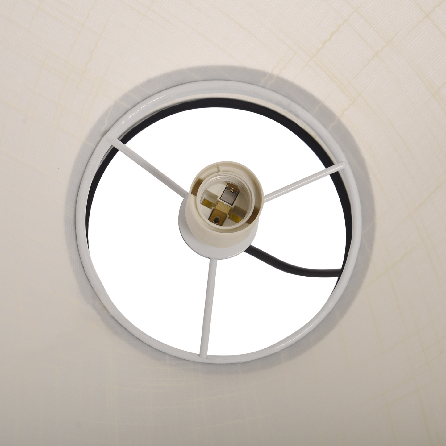 Modern Organic Linen Pendant Light with Black Trim | Fabric Hanging Shade Light