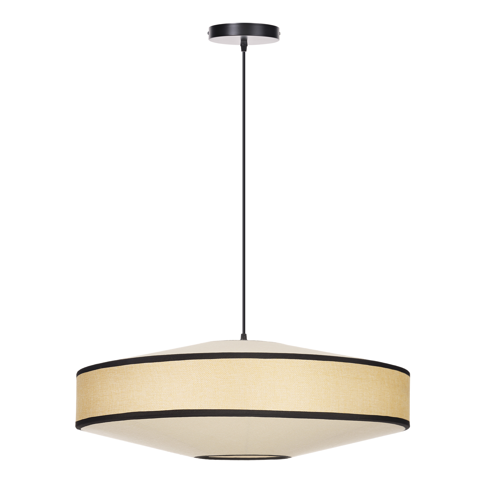 Japandi Fabric Drum Pendant Light Modern Linen Chandelier