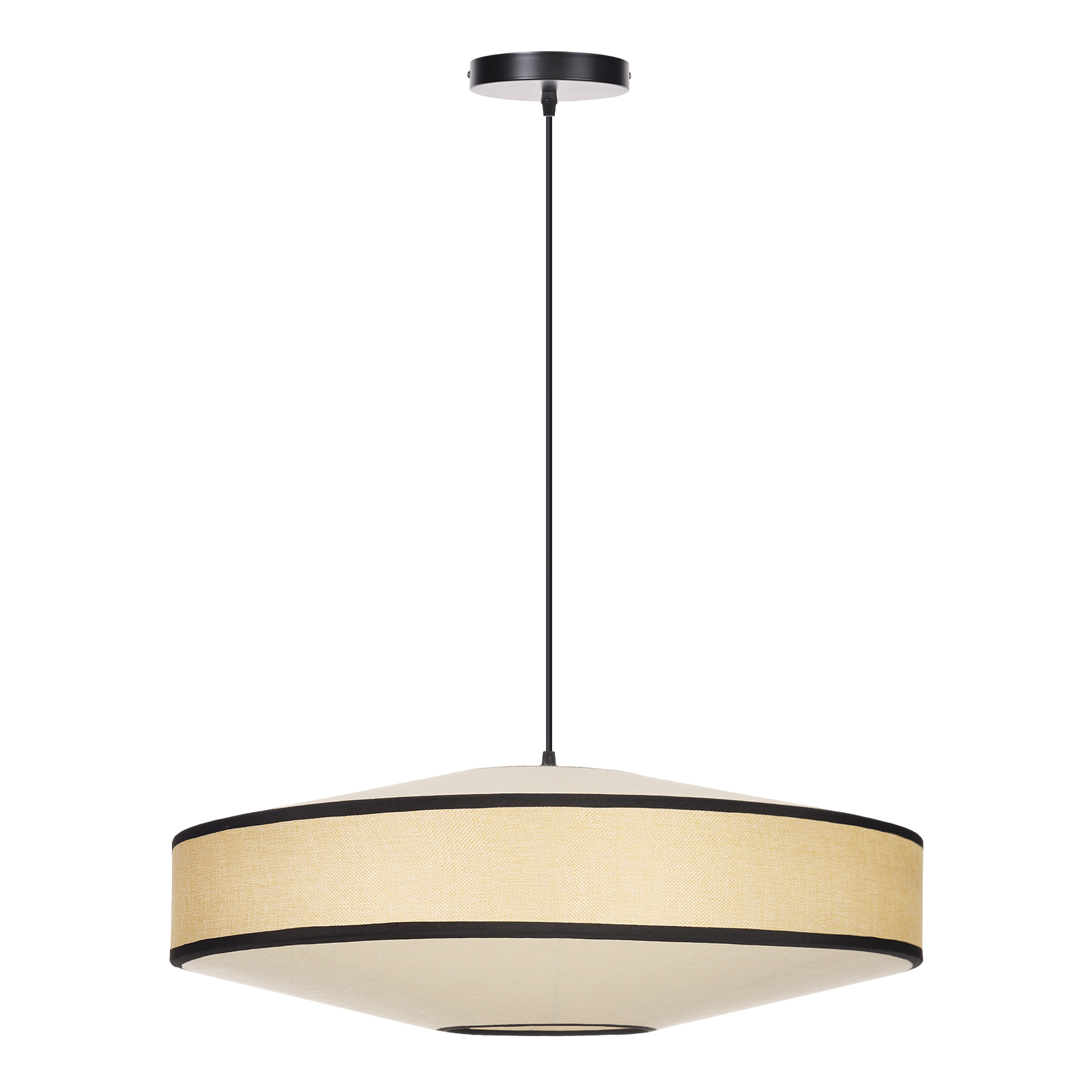 Japandi Fabric Drum Pendant Light Modern Linen Chandelier