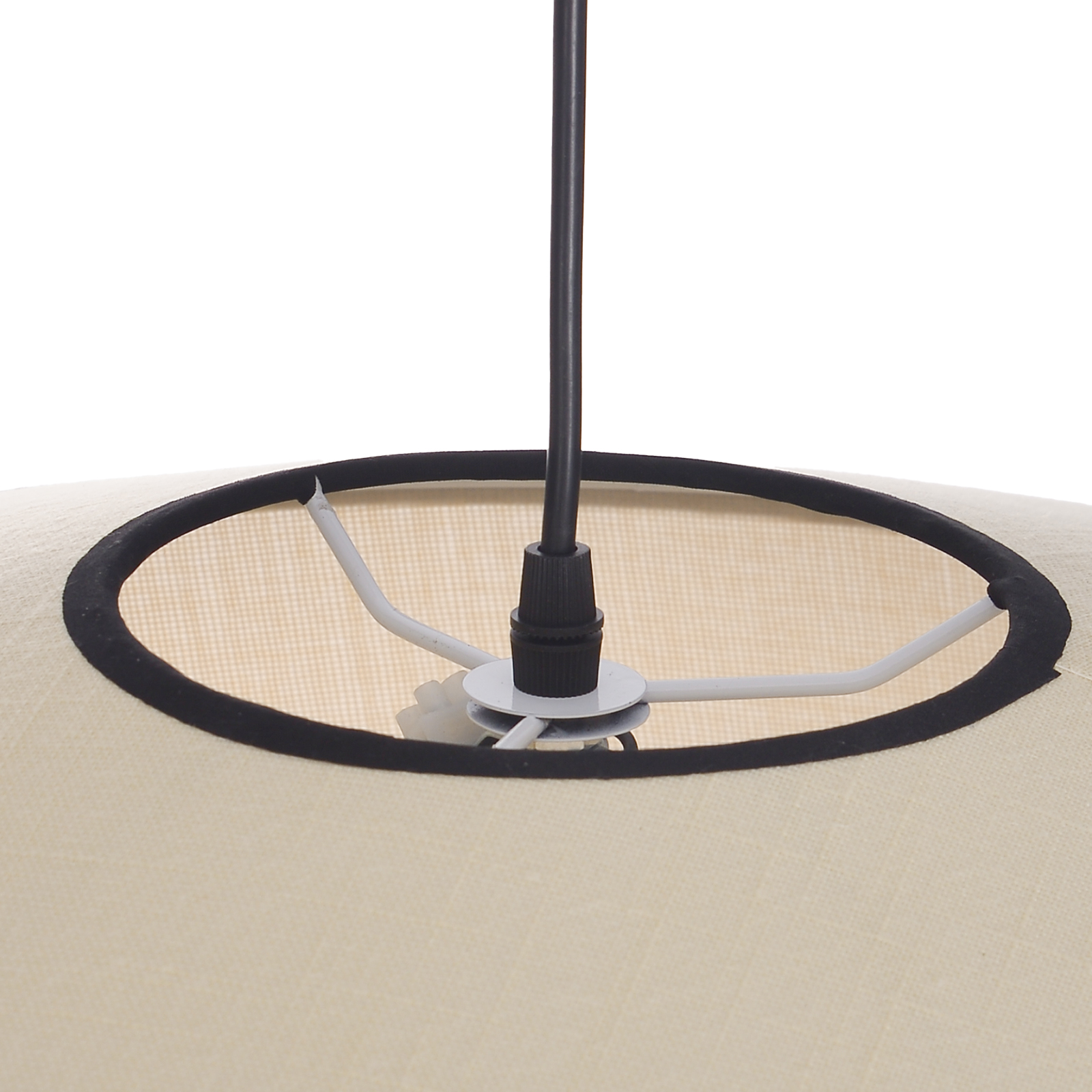 Japandi Fabric Drum Pendant Light Modern Linen Chandelier