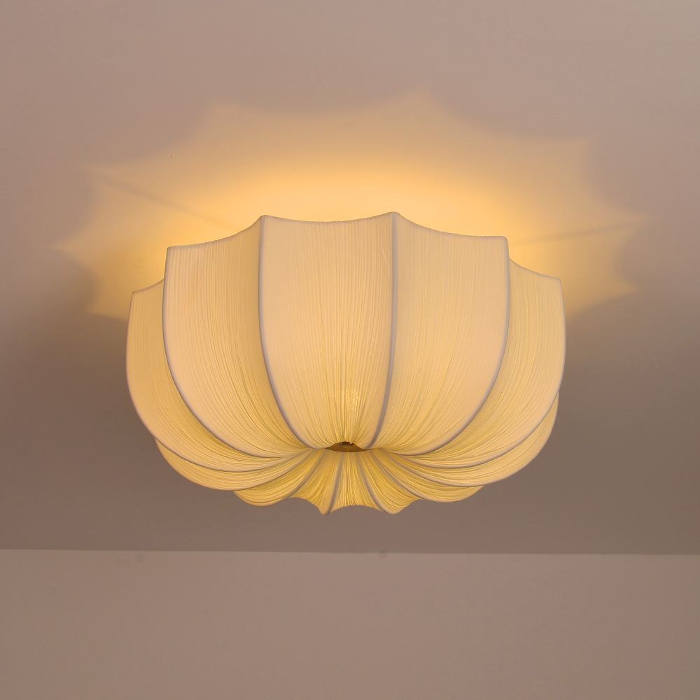 Nordic Minimalism Fabric Flush Mount Ceiling Light for Bedroom Living Room & Nursery