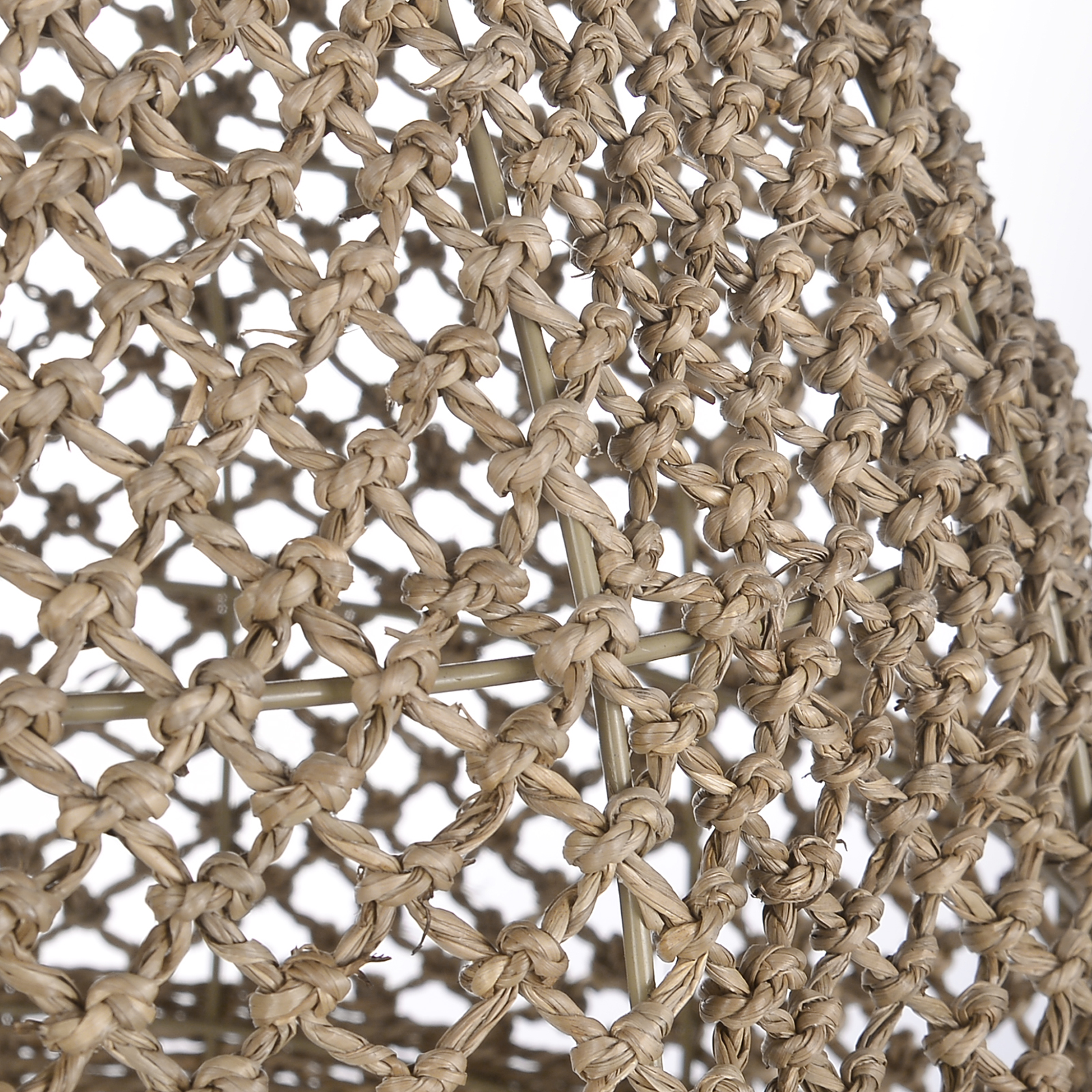 Farmhouse Coastal Boho Hanging Lamp with Handwoven Rattan Woven Pendant Light 