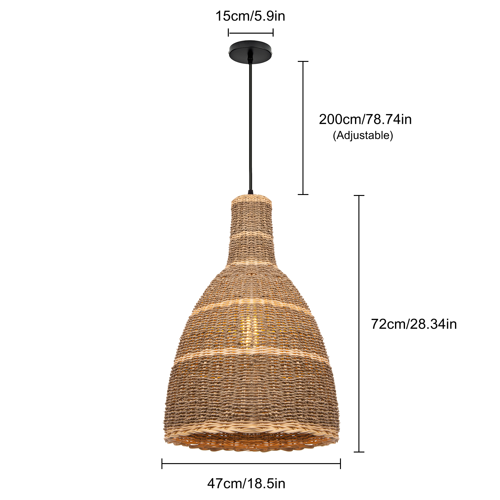 Wabi-sabi Straw Pendant Light Handmade Rattan Light-labpiecesign