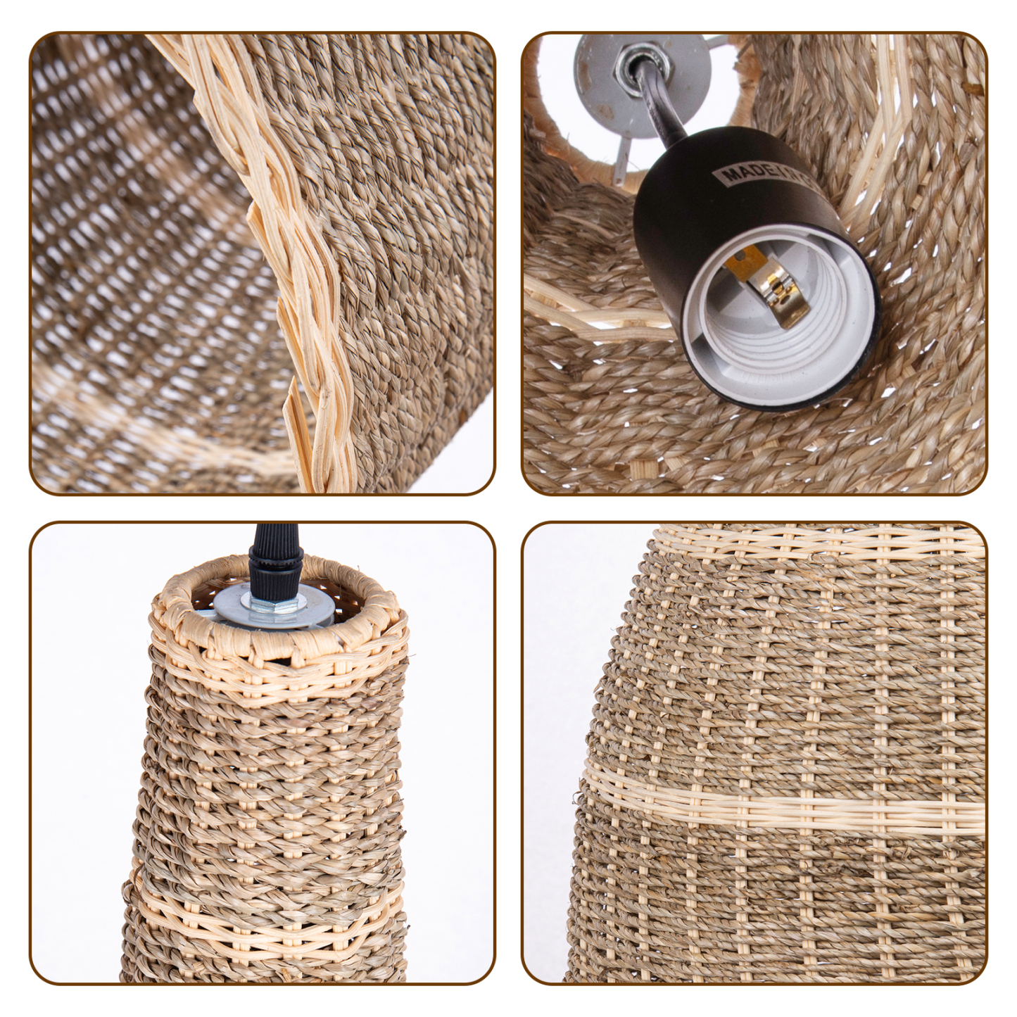 Wabi-sabi Straw Pendant Light Handmade Rattan Light-labpiecesign