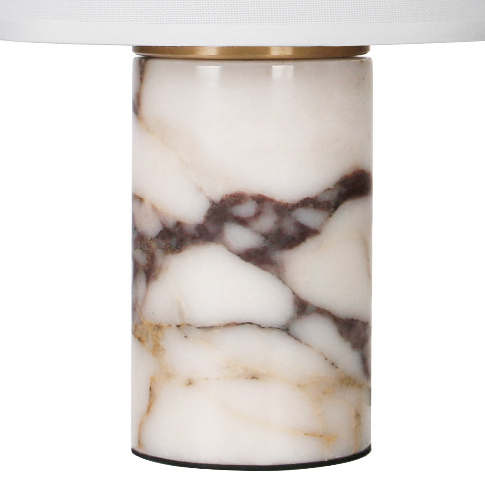 Modern Stone Base Table Lamp with White Fabric Shade for Bedroom