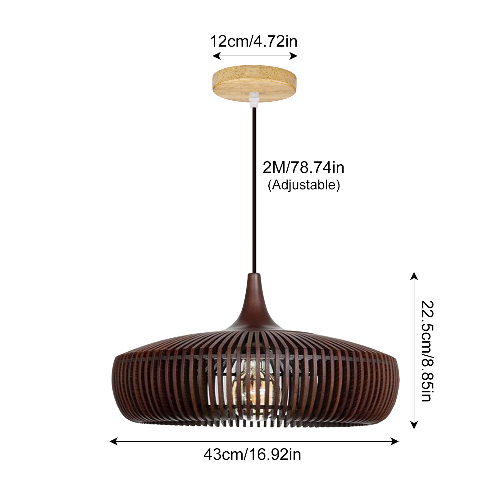 Japanese Solid Wood High Quality Pendant Light