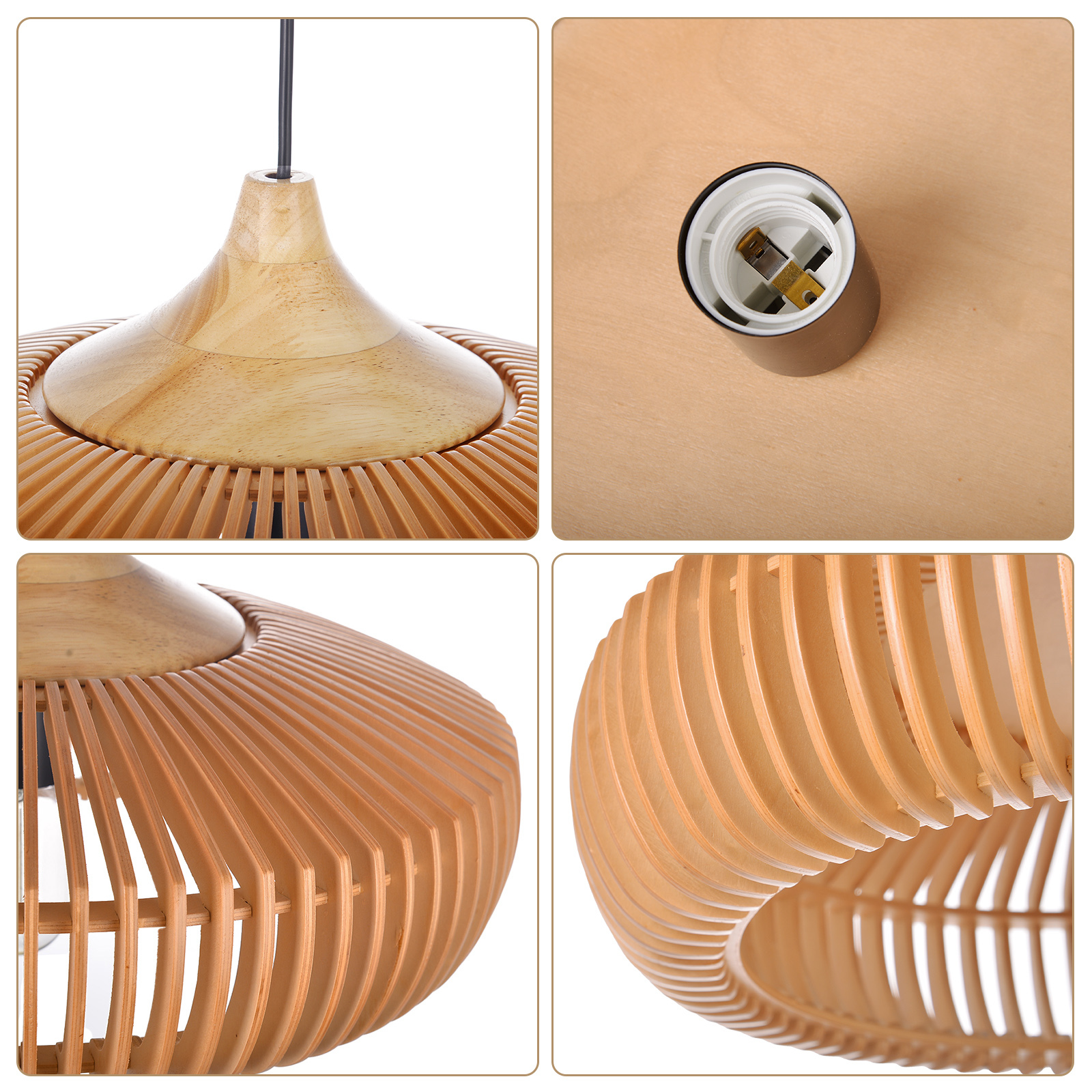 Vintage Solid Wood Pendant Light for Kitchen Island and Dining Room