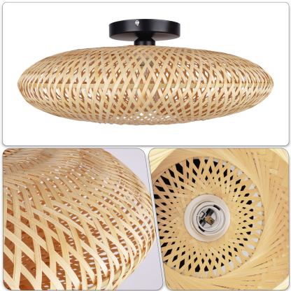 Rattan Boho Pendant Lamp Bamboo Rattan Woven Ceiling light-labpiecesign