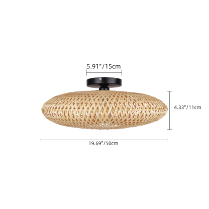 Rattan Boho Pendant Lamp Bamboo Rattan Woven Ceiling light-labpiecesign