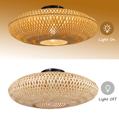 Rattan Boho Pendant Lamp Bamboo Rattan Woven Ceiling light-labpiecesign