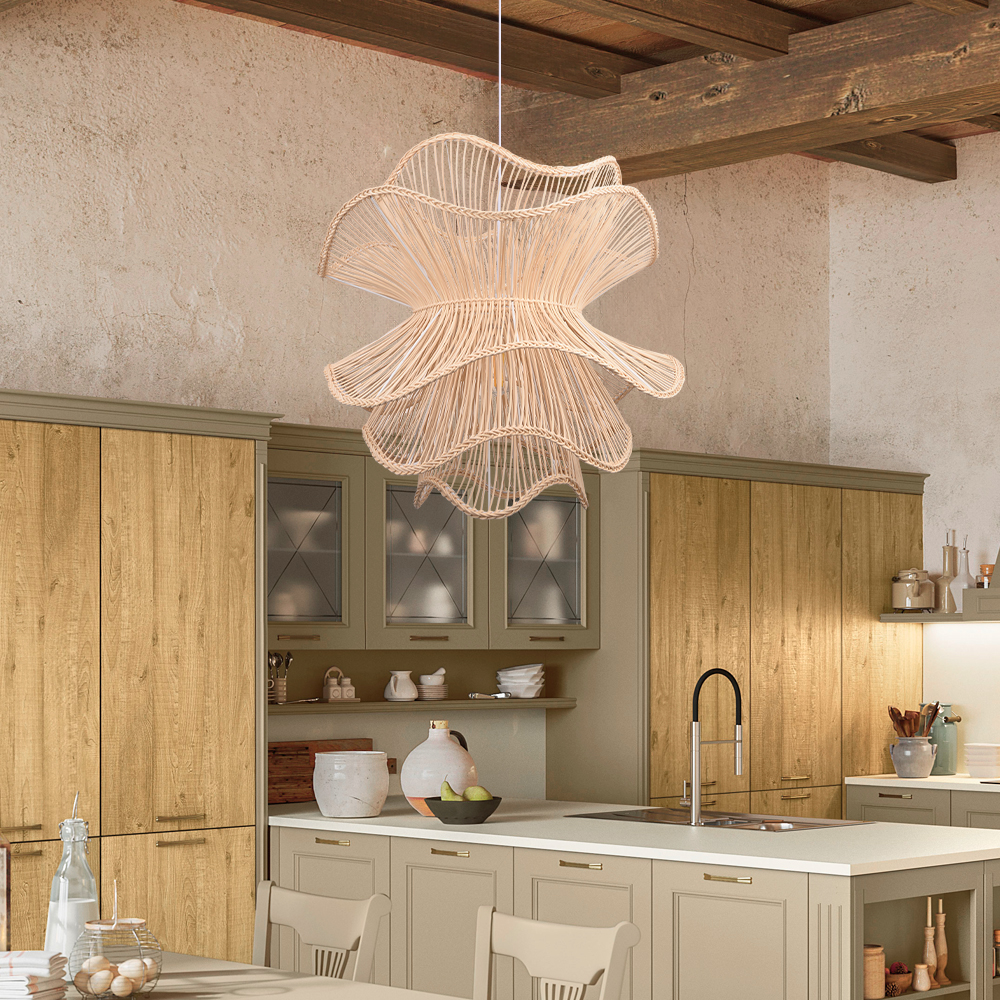Hemp rope three-layer creative chandelier-labpiecesign